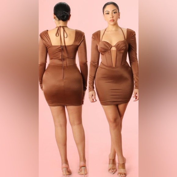 Dresses & Skirts - bodycon brown dress